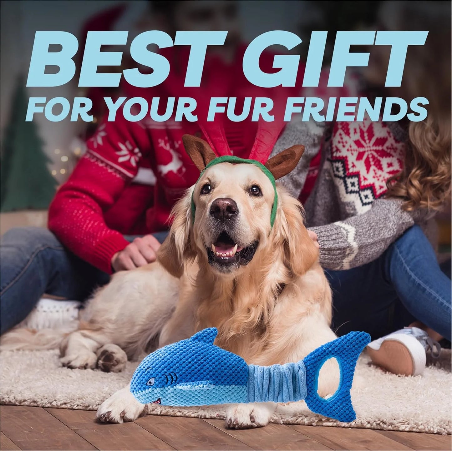 Dog Toys for Aggressive Chewers, Large Dog Toys to Keep Them Busy, Interactive Squeaky Pet Toys,Crinkle Tug of War Dog Chew Toy