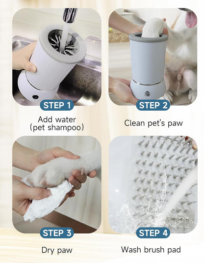 Automatic Dog Paw Cleaner for Dogs，2 Speeds Electric Paw Feet Cleaner for Small Medium Dogs Cats Pet