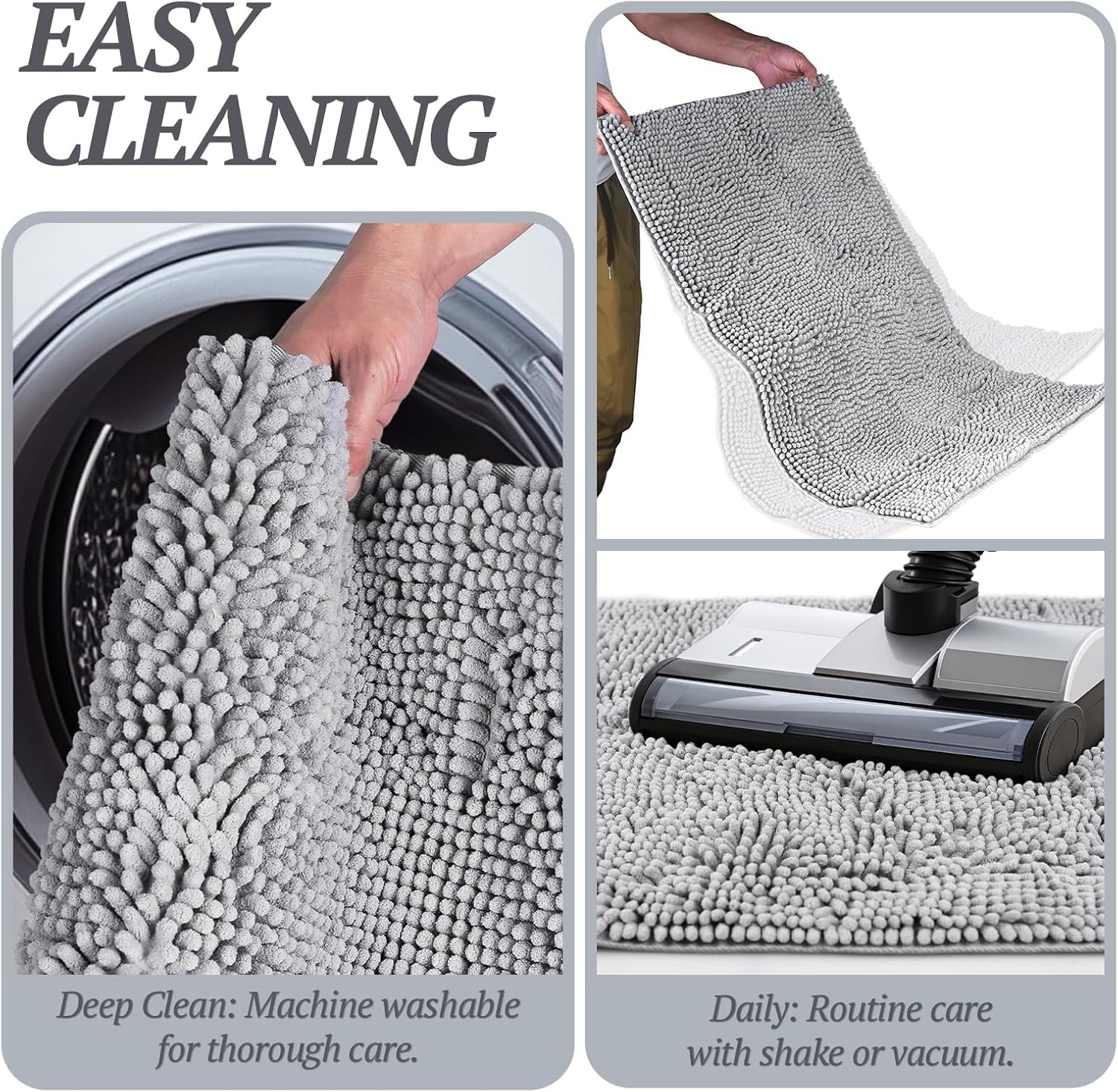 Dog Door Mat Absorpmax Dog Mat for Muddy Paw, 35 × 25", Grey | Mud Rug with Non Slip Backing for Indoor & Outdoor, Washable Soft Chenille anti Mud Waterproof