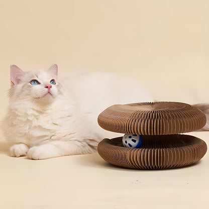 Kitty Kurlz Cat Toy, Kitty Curls Cat Toy, Magic Kitty Kurlz Cat Toy Marlene, Foldable Magic Organ Cat Scratching Board Toy, round Interactive Accordion Cat Toy for Indoor Cats