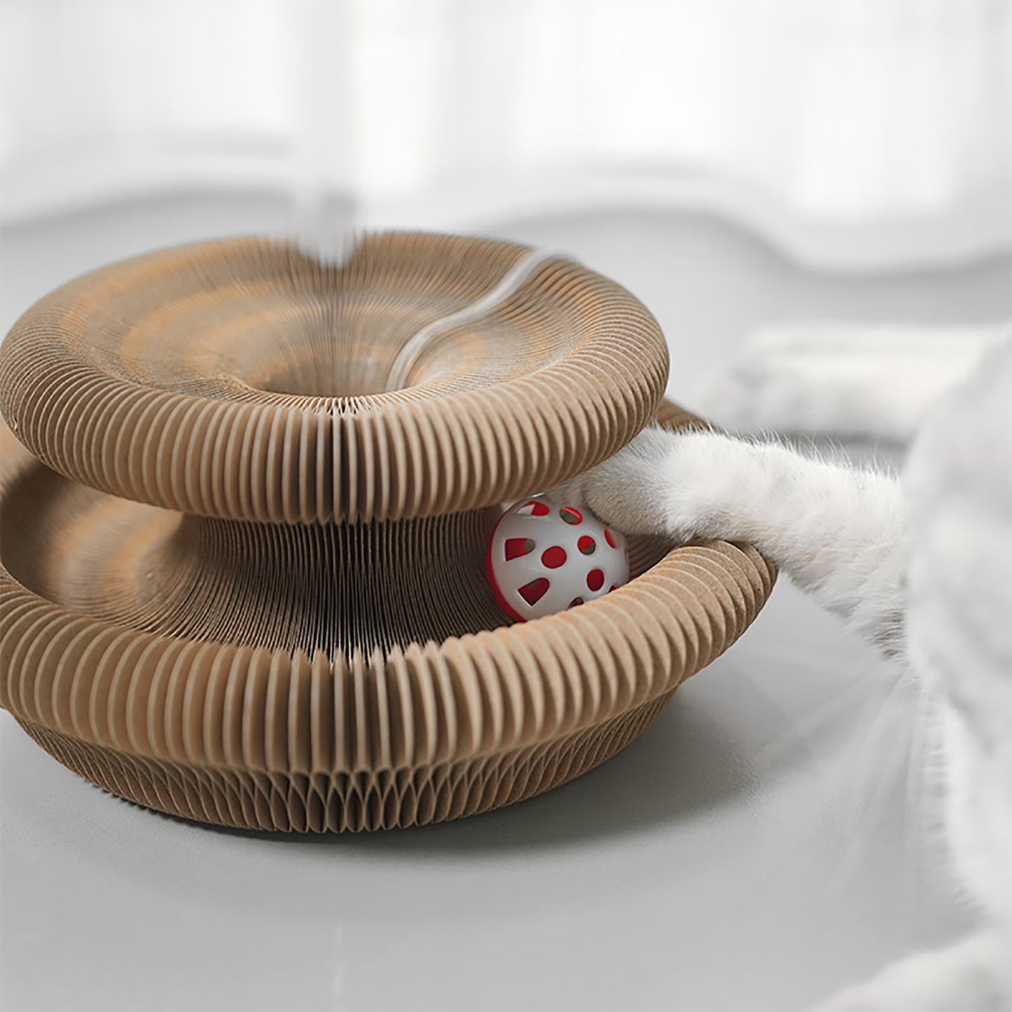 Kitty Kurlz Cat Toy, Kitty Curls Cat Toy, Magic Kitty Kurlz Cat Toy Marlene, Foldable Magic Organ Cat Scratching Board Toy, round Interactive Accordion Cat Toy for Indoor Cats