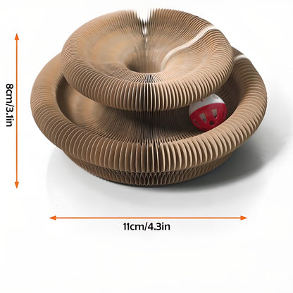 Kitty Kurlz Cat Toy, Kitty Curls Cat Toy, Magic Kitty Kurlz Cat Toy Marlene, Foldable Magic Organ Cat Scratching Board Toy, round Interactive Accordion Cat Toy for Indoor Cats