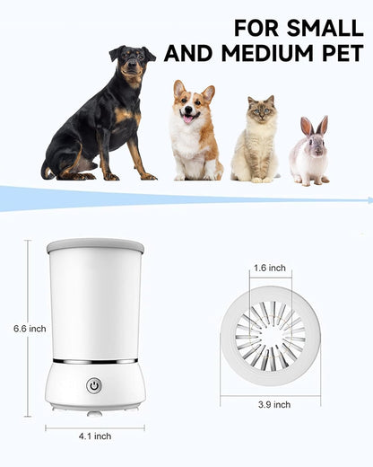 Automatic Dog Paw Cleaner for Dogs，2 Speeds Electric Paw Feet Cleaner for Small Medium Dogs Cats Pet
