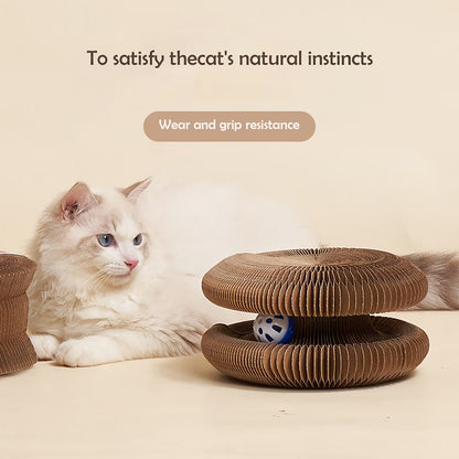 Kitty Kurlz Cat Toy, Kitty Curls Cat Toy, Magic Kitty Kurlz Cat Toy Marlene, Foldable Magic Organ Cat Scratching Board Toy, round Interactive Accordion Cat Toy for Indoor Cats
