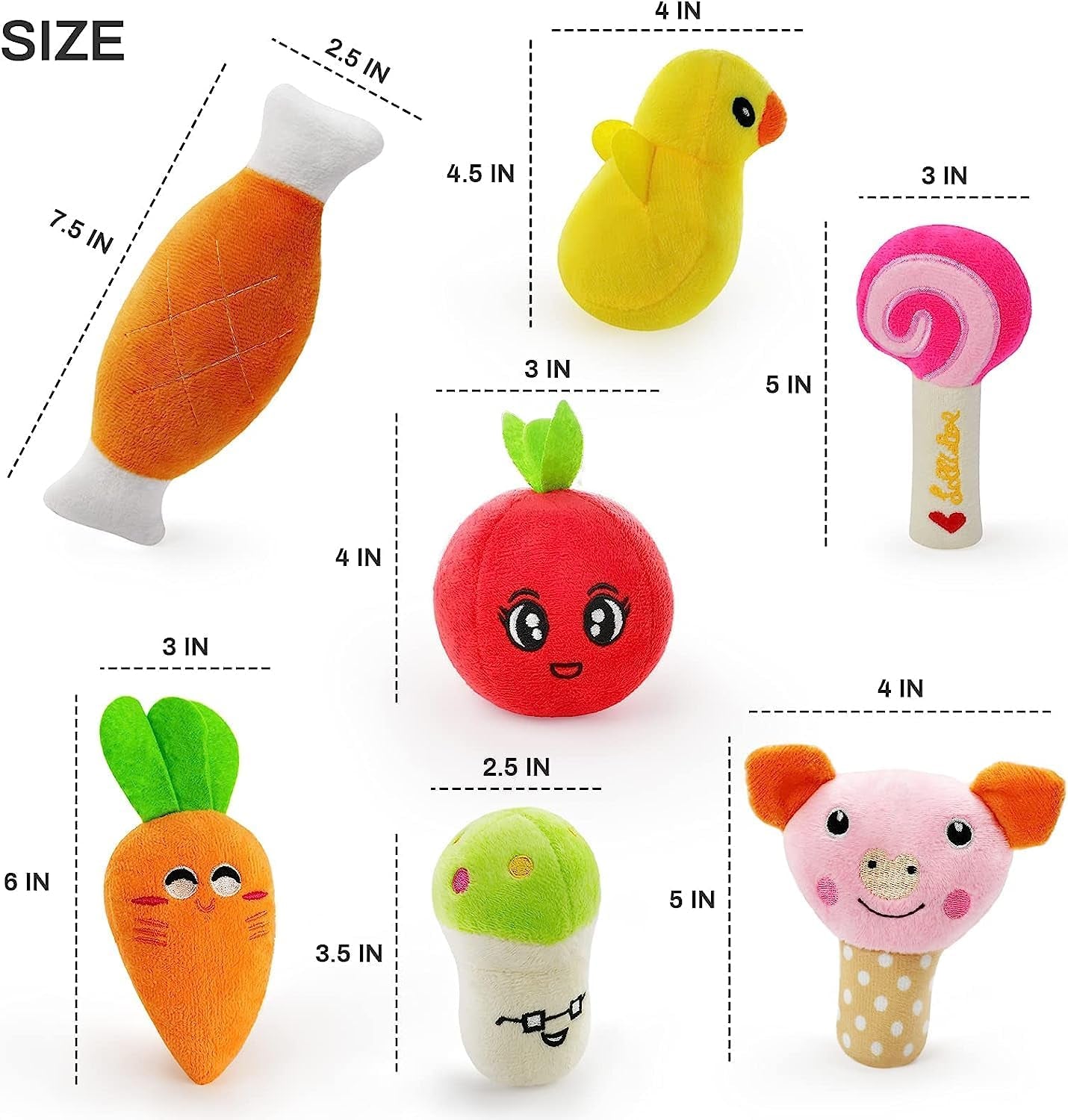 Dog Squeaky Toys, Plush Small Dog Toys for Dogs, Stuffed with Squeakers,14 Pcs Puppy Toys with a Carrying Bag for Small Medium Size | 14 Pcs Puppy Toys with a Carrying Bag for Small Medium Size, Puppy Chew Toys for Teething