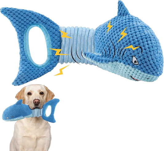 Dog Toys for Aggressive Chewers, Large Dog Toys to Keep Them Busy, Interactive Squeaky Pet Toys,Crinkle Tug of War Dog Chew Toy