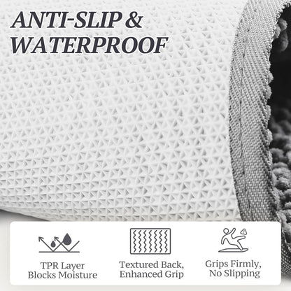 Dog Door Mat Absorpmax Dog Mat for Muddy Paw, 35 × 25", Grey | Mud Rug with Non Slip Backing for Indoor & Outdoor, Washable Soft Chenille anti Mud Waterproof