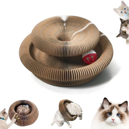 Kitty Kurlz Cat Toy, Kitty Curls Cat Toy, Magic Kitty Kurlz Cat Toy Marlene, Foldable Magic Organ Cat Scratching Board Toy, round Interactive Accordion Cat Toy for Indoor Cats