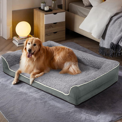 Dog Bed for Large Medium Small Dogs Orthopedic Dog Sofa Bed Non Slip Pet Couch with Removable Washable Cover Supportive Egg Crate Foam S to XL